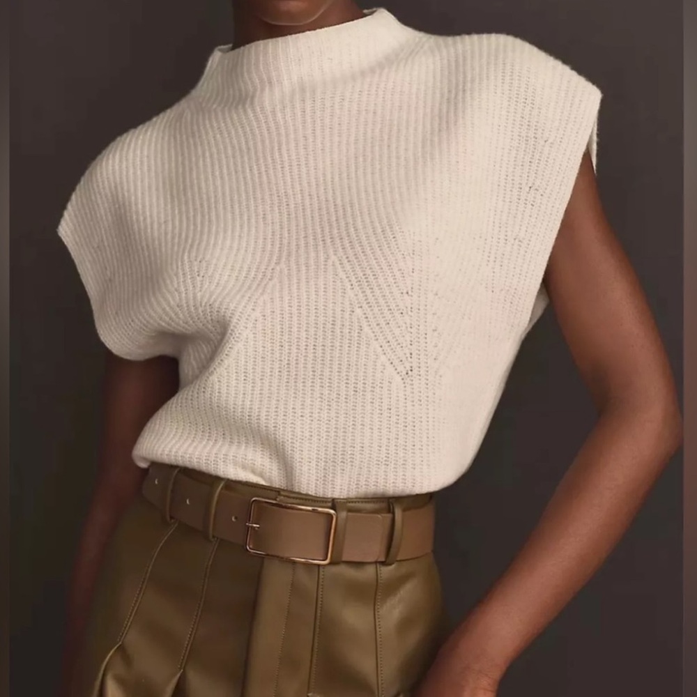 Maeve x Anthropologie | Mock Neck Lamb wool Sweater Vest